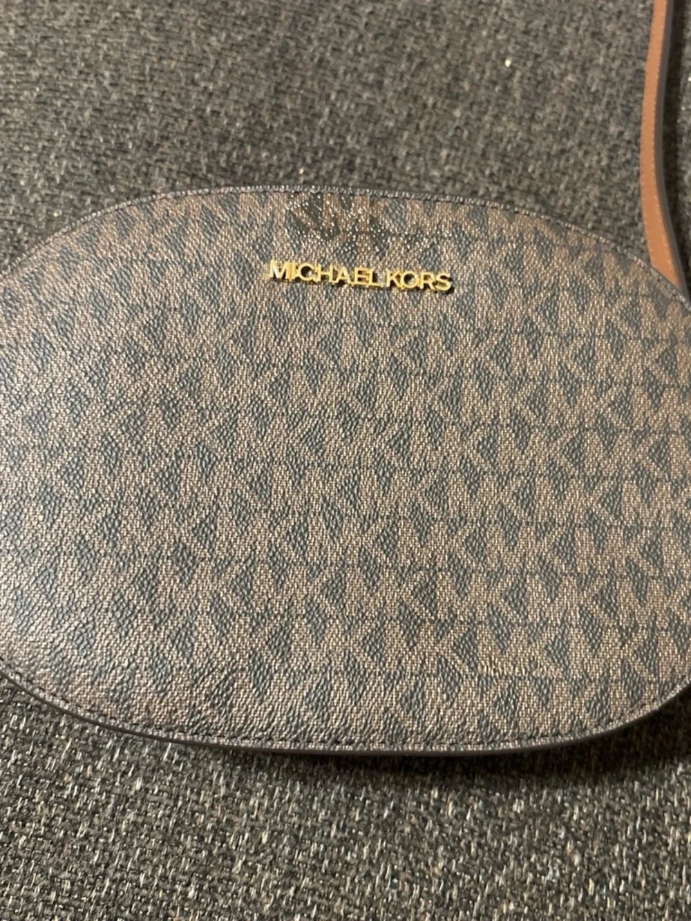Michael Kors Brown Shoulder Bag with Gold Hardware